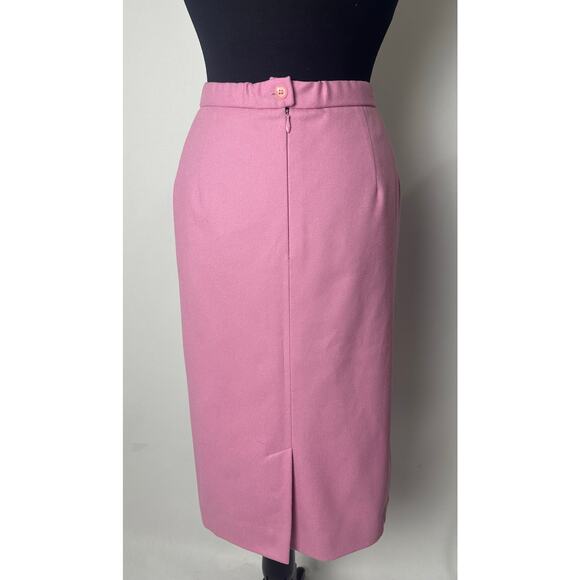 Vintage Pendleton Size 16 Wool Pink Straight Pencil Midi Skirt Academia Retro - Picture 2 of 8